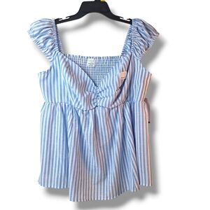 Time And Tru Cap Sleeve Baby Doll Maternity Top Size L Shirt Gathered Ruched